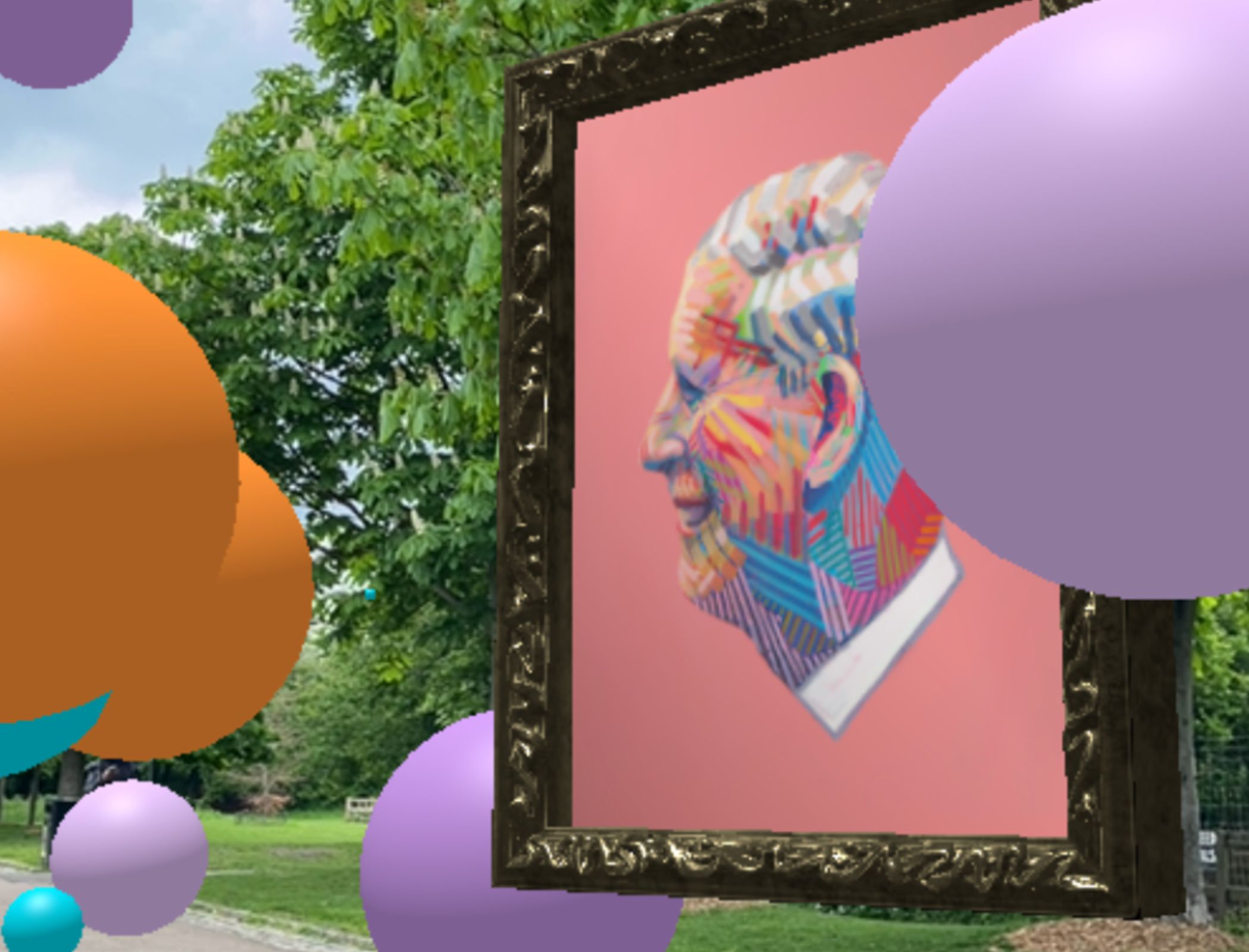 King Charles portrait accessible through augmented-reality technology