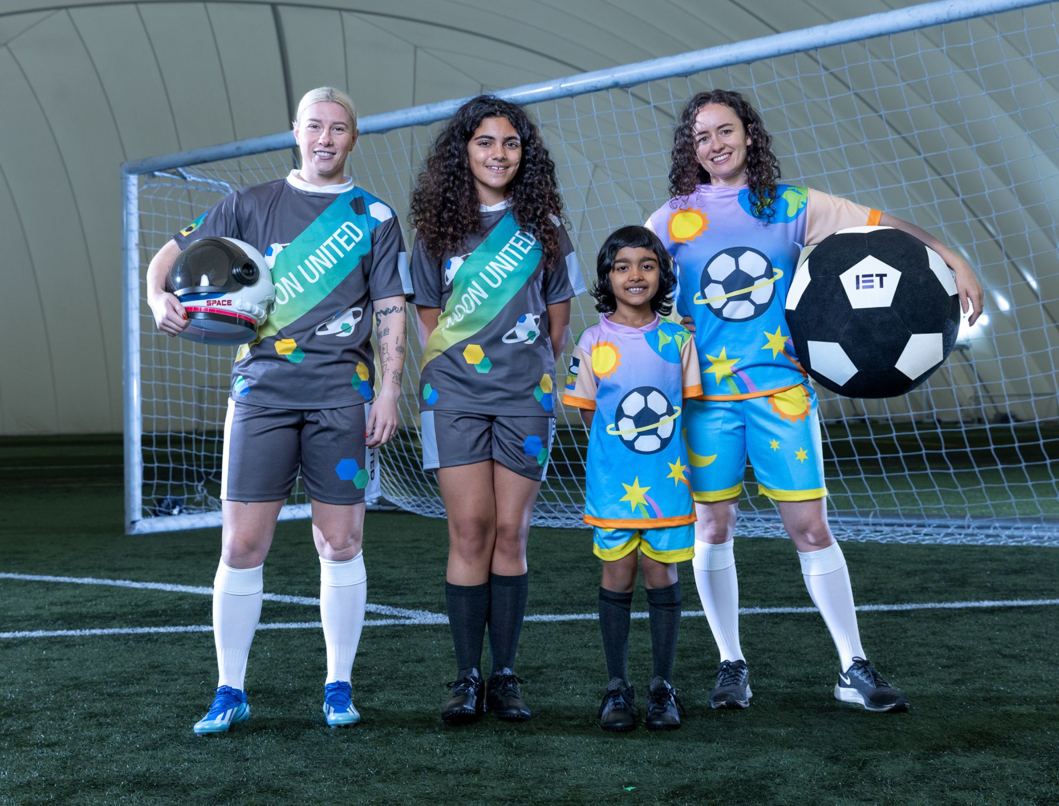 Schoolgirls design the kit for the Moon’s first football team