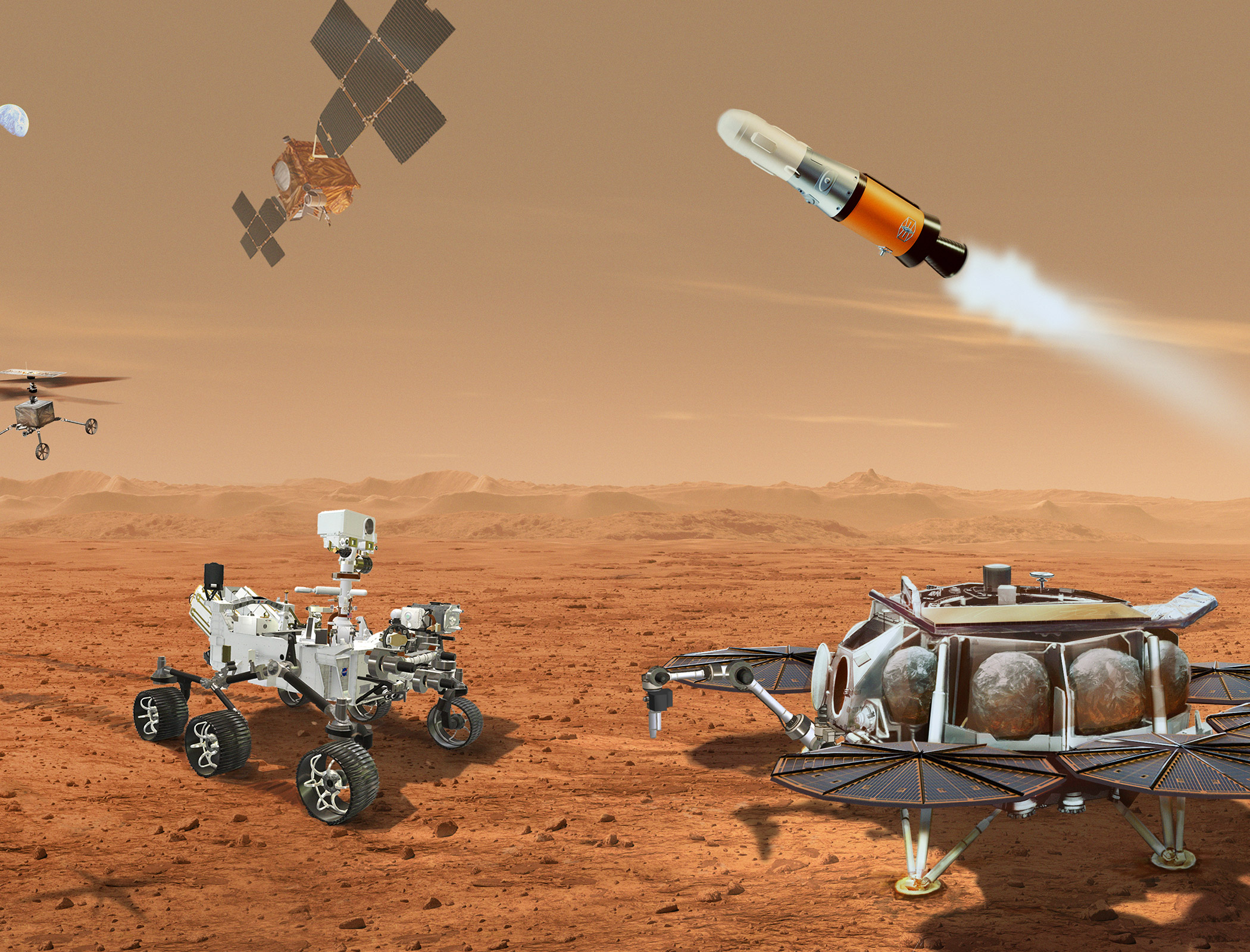 Nasa to switch rovers for helicopters in Mars sample recovery mission