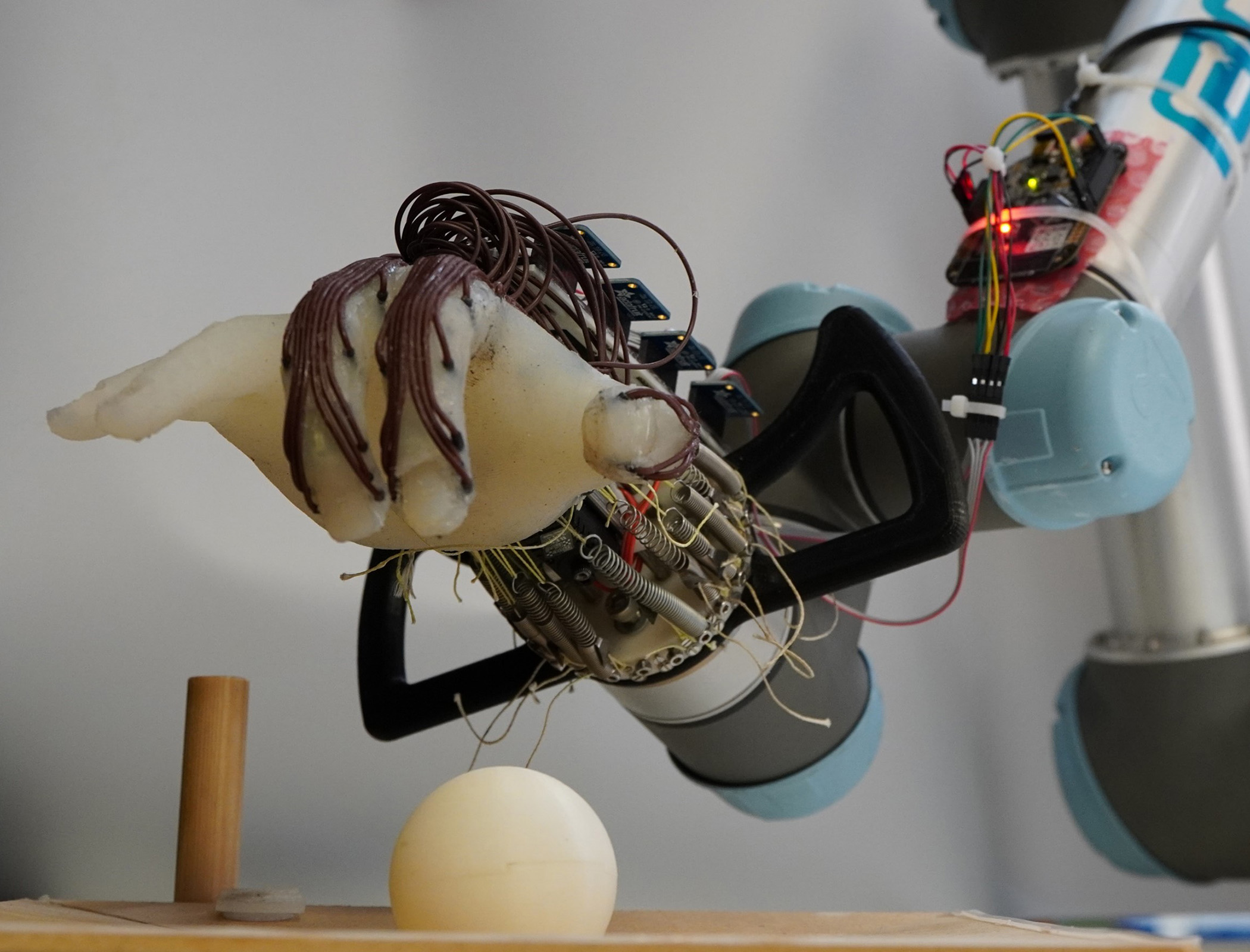Next-gen robotic hand grasps objects with skin sensors and wrist movement
