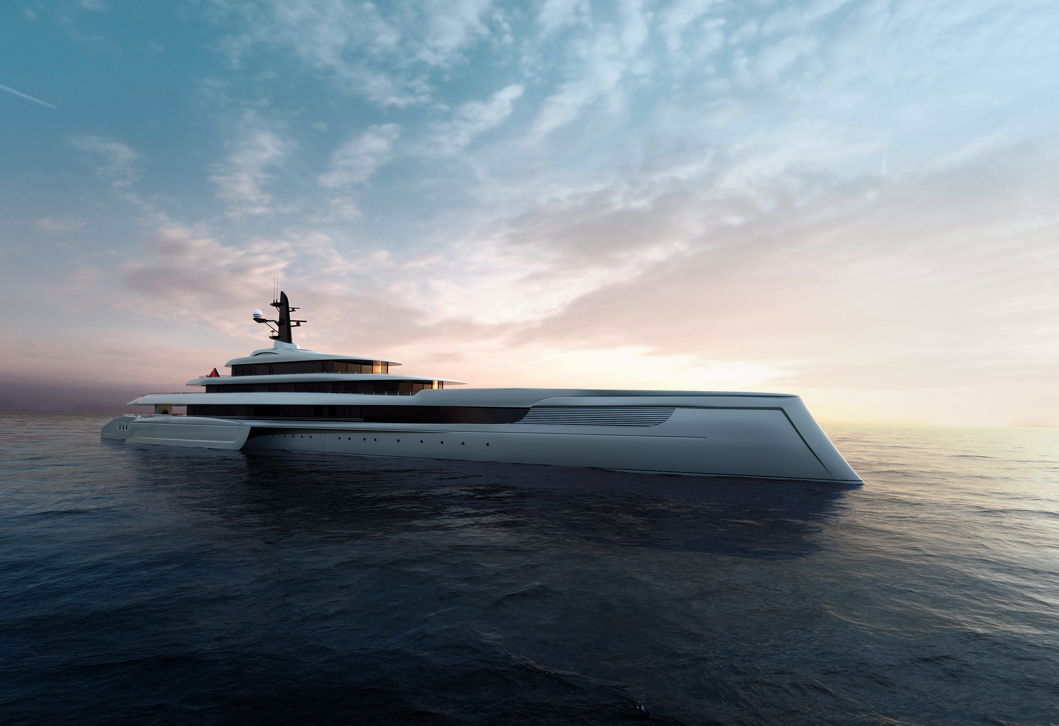 A Symphony of Art & Science: Introducing Spear, the 140m trimaran yacht concept. A new collaboration between T. Fotiadis Design & Lateral Naval Architects.