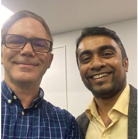 event attendees smiling