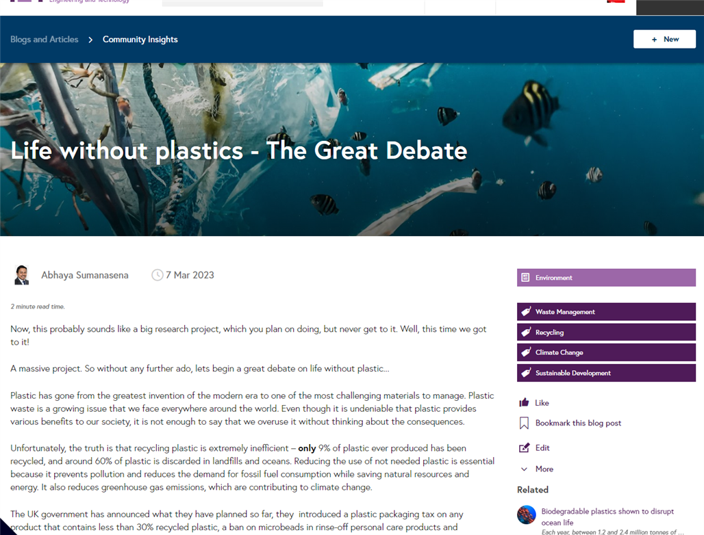 Example of a blog post which has a suitable image that displays well