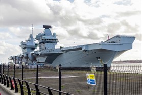  Royal Navy Aircraft Carrier in dock