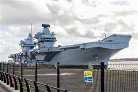  Royal Navy Aircraft Carrier in dock