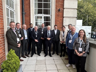 Several people on a balcony