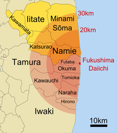 A map of the east coast of Japan