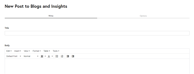 a screenshot of the blog editor