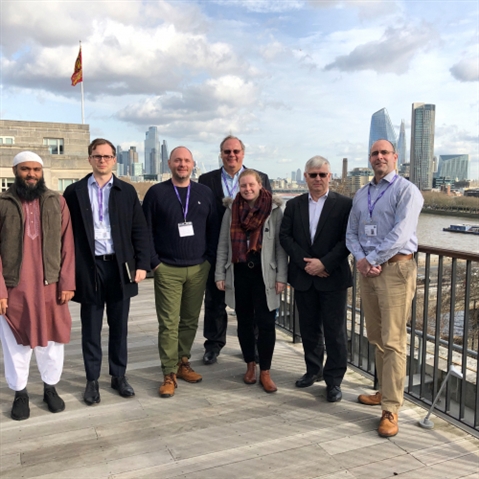 IET satellite committee on the roof terrace at Savoy Place