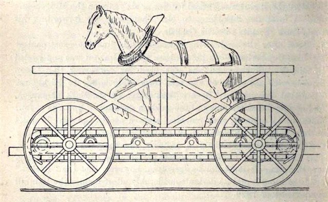 Horse on a wagon