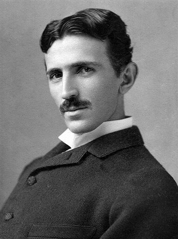 Nikola Tesla. Image is in the public domain. Source: postcard Tesla Museum, document no. MNT, VI/V 10