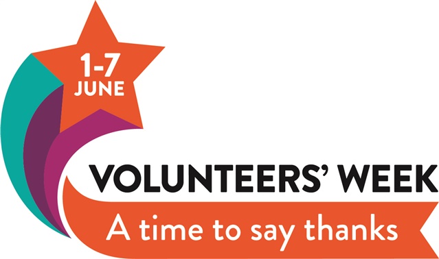 Volunteers' Week logo. 1-7 June. A time to say thanks.