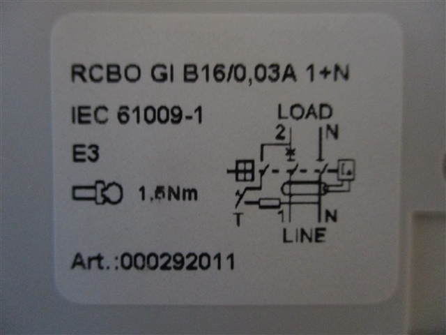 RCBO label