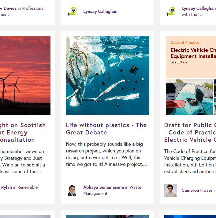  Example showing the same blog post but displayed as a thumbnail